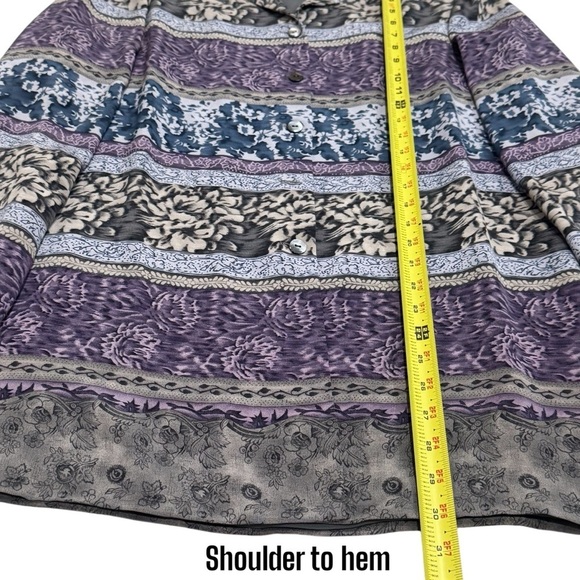 Vintage Dana Buchman Floral Long Sleeve 100% Silk Long Sleeve Blouse Size 2 - Picture 13 of 13